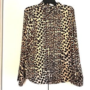 Cynthia Rowley Leopard Print Button Down Shirt